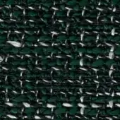 Emerald green woven fabric texture with silver and black threads, displaying a dense, irregular grid pattern and slightly nubby surface.